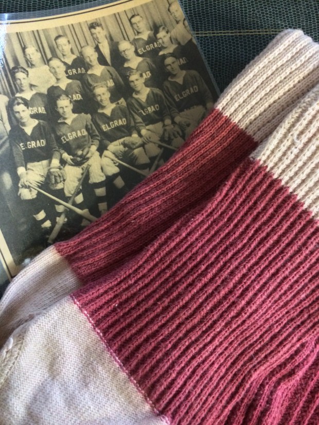 This man was Captain of his High School baseball team in 1933...his faded socks kept on a shelf for safekeeping by his great-grandson 
